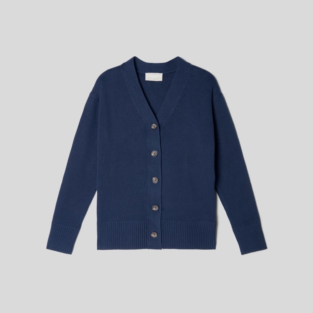 Everlane Navy Organic Cotton Women's Cardigan Sweater